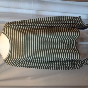 a.n.a tie full sleeve striped top
